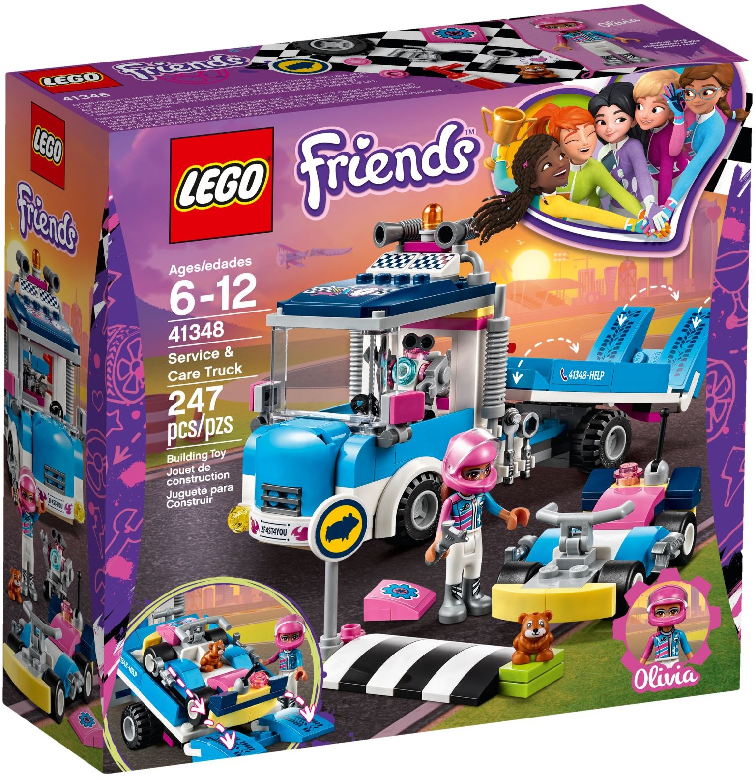 lego 41352 friends heartlake the big race day kart toy