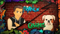 Franco and his bulldog, Crusher.