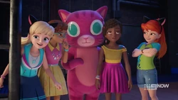 Andrea amazingly embarrassed by her parents.