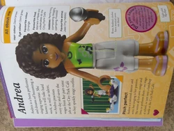 LEGO Friends Character Encyclopedia page for Andrea.