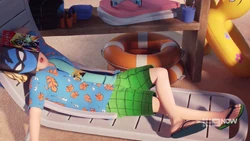 Zack sleeping on the job as a sales clerk.