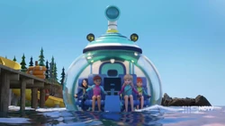 The submarine is starting to dive.