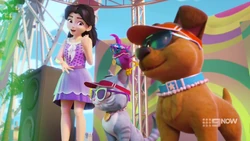 Emma asks the pets to do something fun.