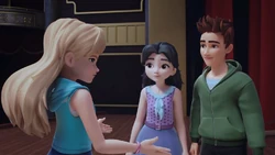 Stephanie encourages Emma and Ethan to come up with a creative way to redo the sets in time, knowing they're amazing artists and can do it.