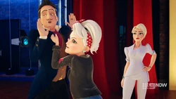 Beating postponed while Andrea makes an announcement.