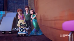 The group checking what the crashing noise was.