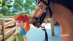 Mia and Bella are surprised to hear someone talking to them.