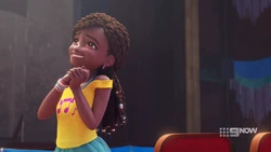 Andrea is really happy she gets to be the star of the television show.
