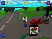 Screenshot from the PC version, in front of the gas station