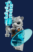 The minifigure of a Saber-Tooth Tiger warrior