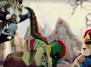 Gorzan grabs Cragger's tail