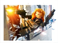 Black Widow crashing through a window.