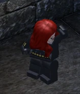 Widow looking around her arm