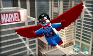Captain America (Sam Wilson) in portable version of LEGO Marvel's Avengers.