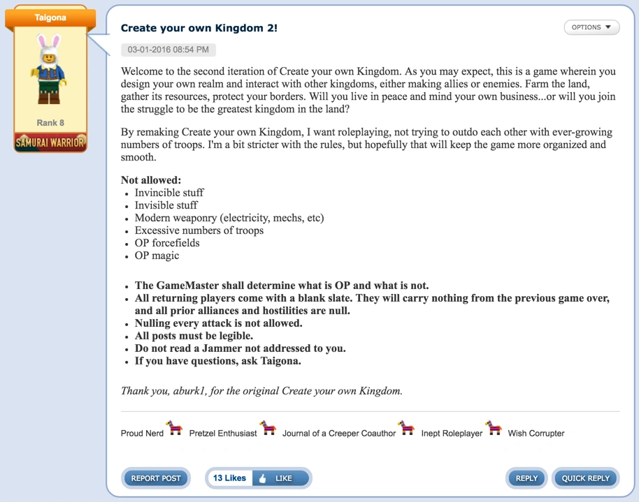 Create your own Kingdom 2! LEGO Message Boards Wiki Fandom
