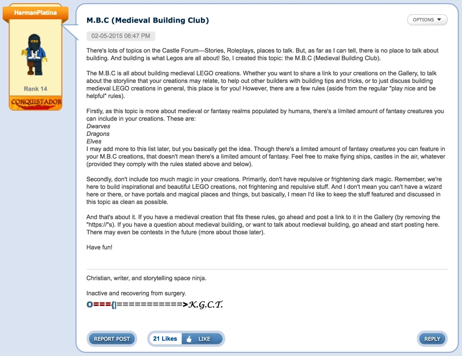 M.B.C (Medieval Building Club) LEGO Message Boards Wiki Fandom