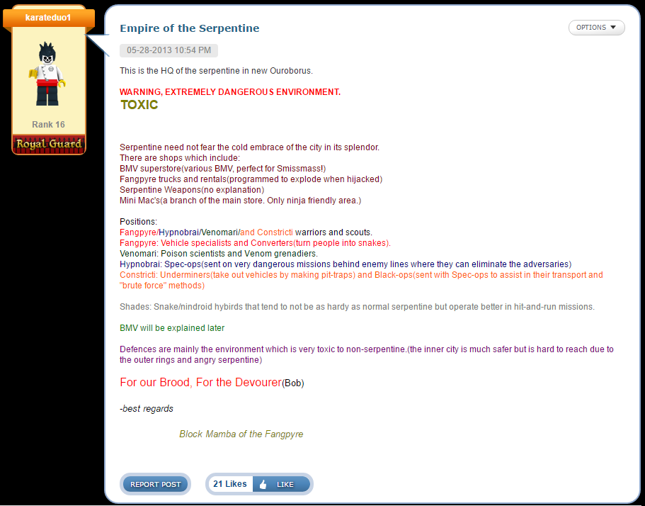 Empire of the Serpentine LEGO Message Boards Wiki Fandom
