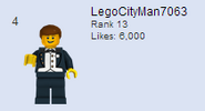 LegoCityMan with 6,000 likes.