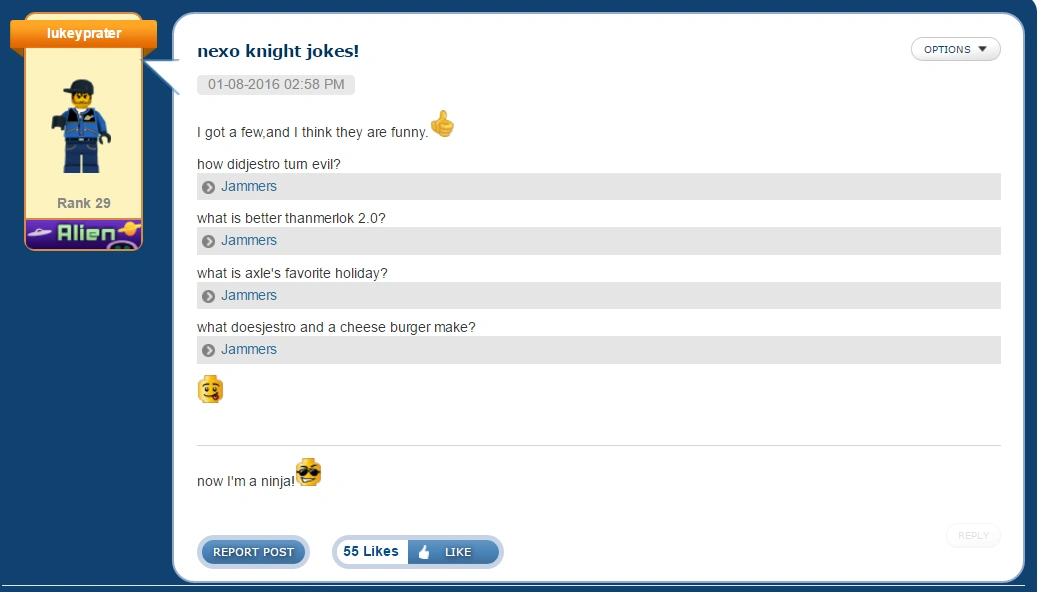 Nexo knight jokes! LEGO Message Boards Wiki Fandom