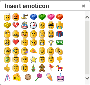 What is the full list of emoticons?