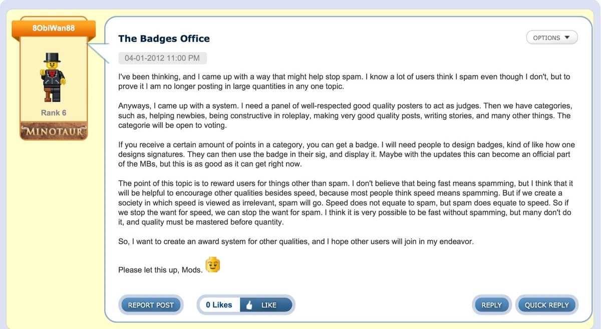 The Badges Office LEGO Message Boards Wiki Fandom