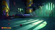 "Dragon of the East Palace prison; feat. little skeleton buddy hanging out on the wall (he's fine)."[2]