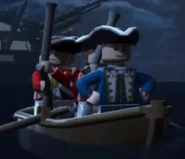 James Norrington commanding a rowboat.