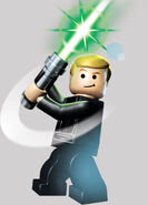 Jedi Master Luke with lightsaber (animated)