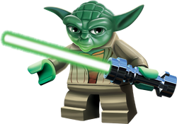 Lego Star Wars Minifigure Jedi Master Yoda White Hair Green Lightsaber  75002!