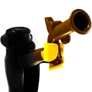 Swabbie the Monkey holding a pistol