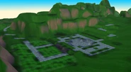 An early map of Nimbus Park with nothing but sculpted terrain, tinted textures, and a few placed objects. This area would have been the Sculpture Garden. Further back was the obstacle course on the side of the cliff. To the left was a path leading to a maelstrom crater.