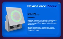 The Nexus Force Plaque in the Maelstrom Quarry