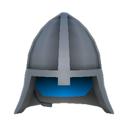 The early helmet with proper colors but no decal