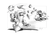 Web image.jpg (320 KB) Concept art by Jim Stigall of a robot from 4416-1 Robo Pod being quick built. This is the same set that contains the model on which the Corrupted Sentry Mech was based.