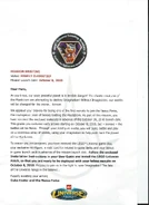 Letter included with pre-orders