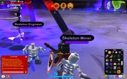 A glitched Skeleton Engineer without his head or weapon.