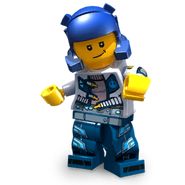 A beta rendering of Nexus Jay with a blue Cadet Helmet