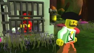 The PvP Arena Greeter Pirate guarding a brig