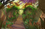 Concept art of Maelstrom Shards raining down on Gnarled Forest