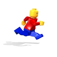 A running minifigure