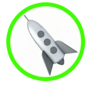 The Rocket indicator above generic launchpads