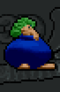 3D Lemmings Bomber icon - A Bomber closes his eyes, and inflates his cheeks and his body before blowing up