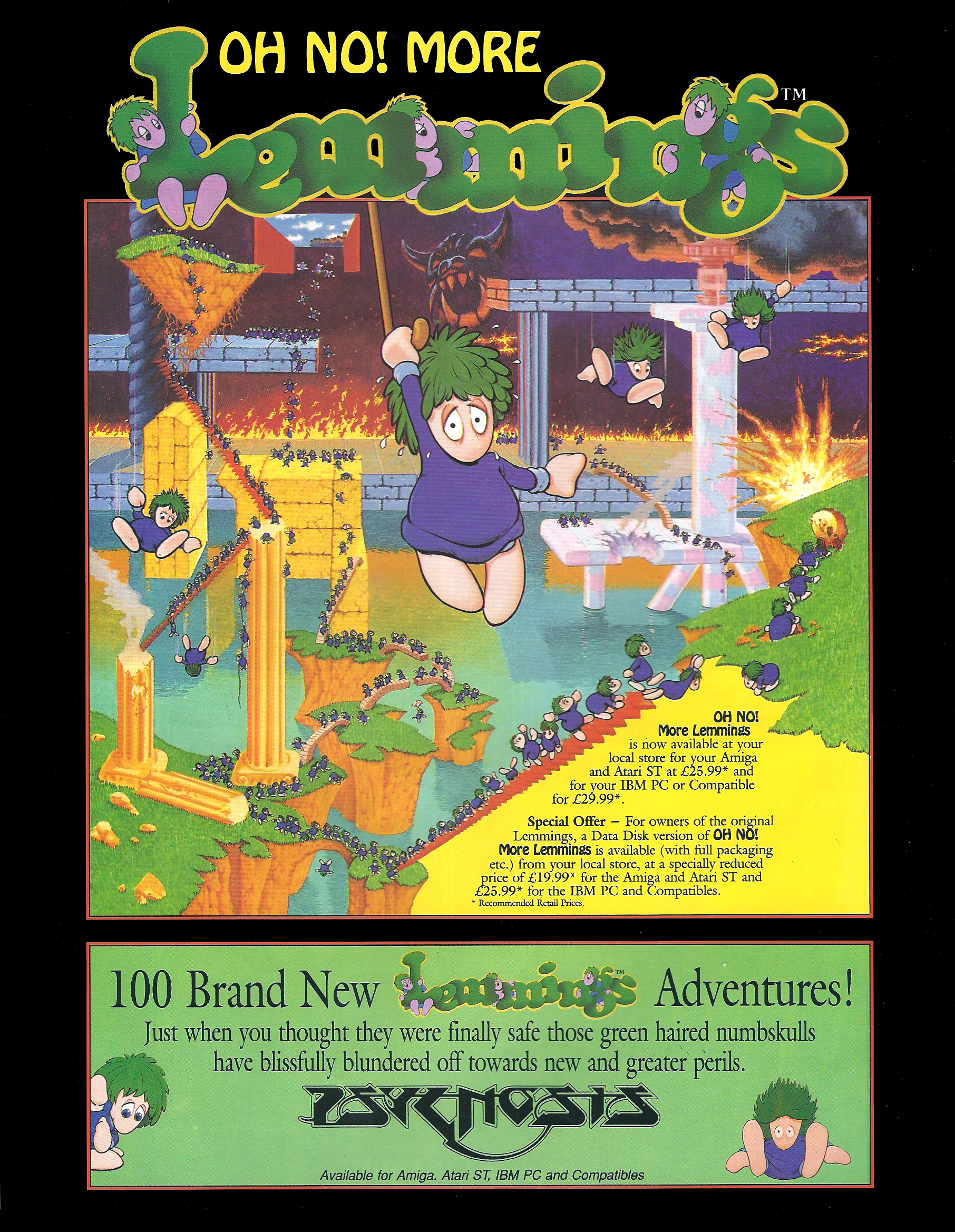 Lemmings and Oh No! More Lemmings Game Boy Color