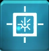 Quadridirectional laser beam icon