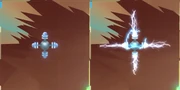 An electric trap zapper in both its passive (L) and active state (R)