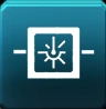 Sidewards laser beam icon