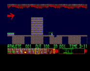 Lemming labeled "Athlete" in the Amiga demo.