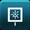 Downwards laser beam icon