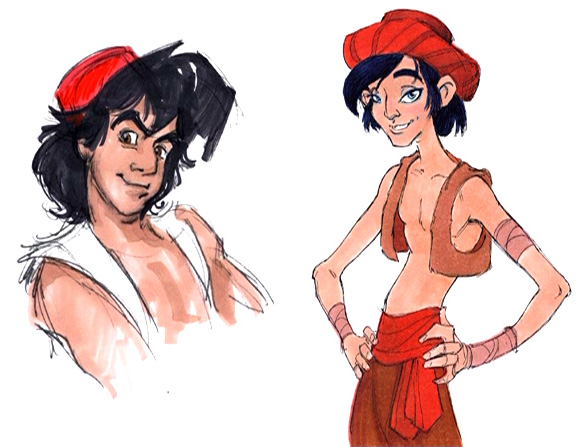 Aladdin dessine quelque chose