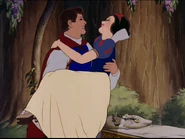 Le Prince prenant sa bien-aimée dans ses bras.
